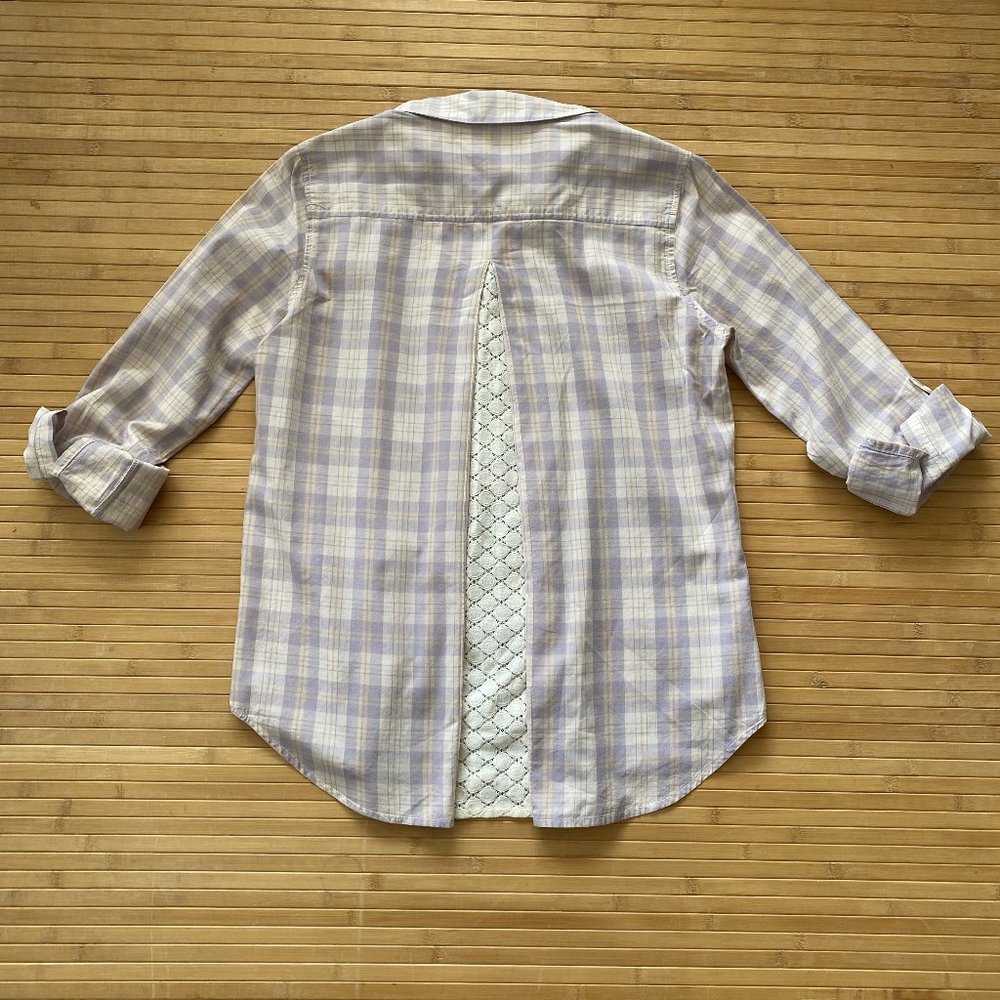 Isabella Sinclair Plaid Button Down With Lace Ins… - image 3